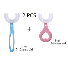 2 escovas infantil 360 graus infantil 2 a 6 anos e 6 a12 anos (kit 2 peças)